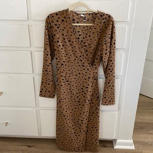 Leopard wrap midi